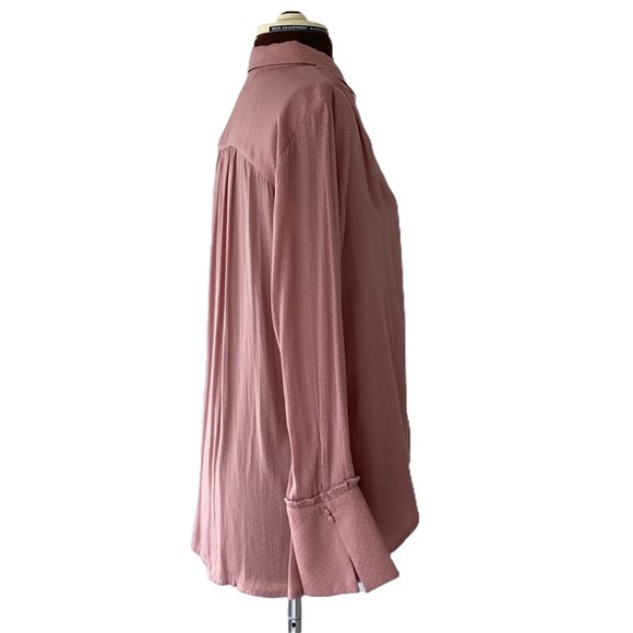 Karen Simonson Peachy Silky Button Front Blouse - Picture 4 of 7